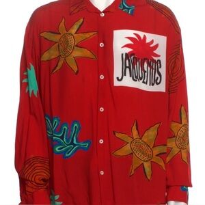 Jacquemus Red Floral Graphic Shirt        Sz 50 Large